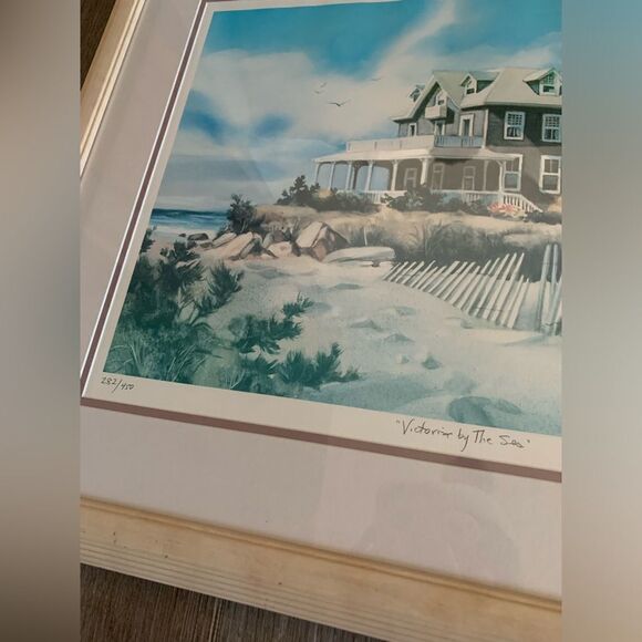 VTG Gustave Wander Painting Reprint Art Frame Victories By The Sea Poster Blue - Picture 6 of 13